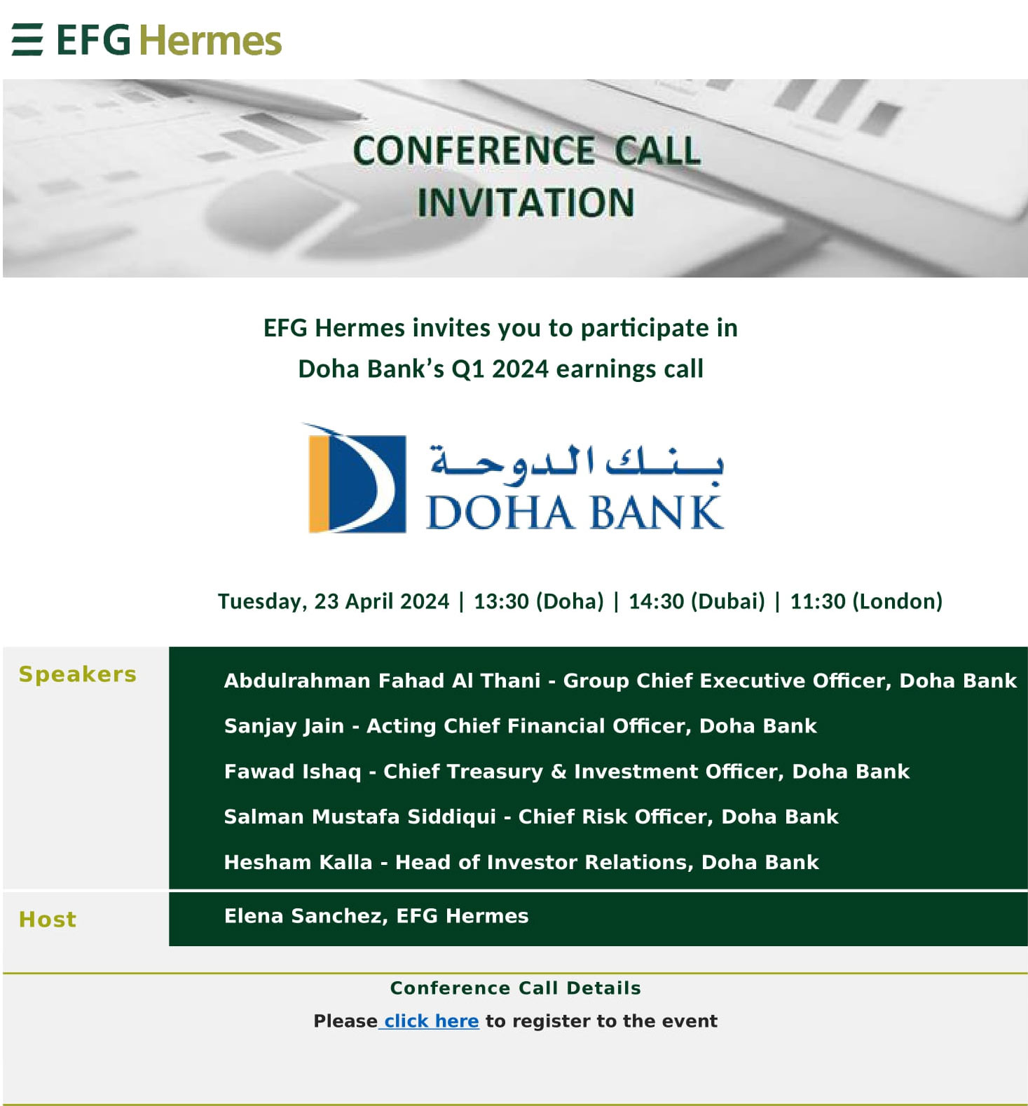 Investor Conference Call