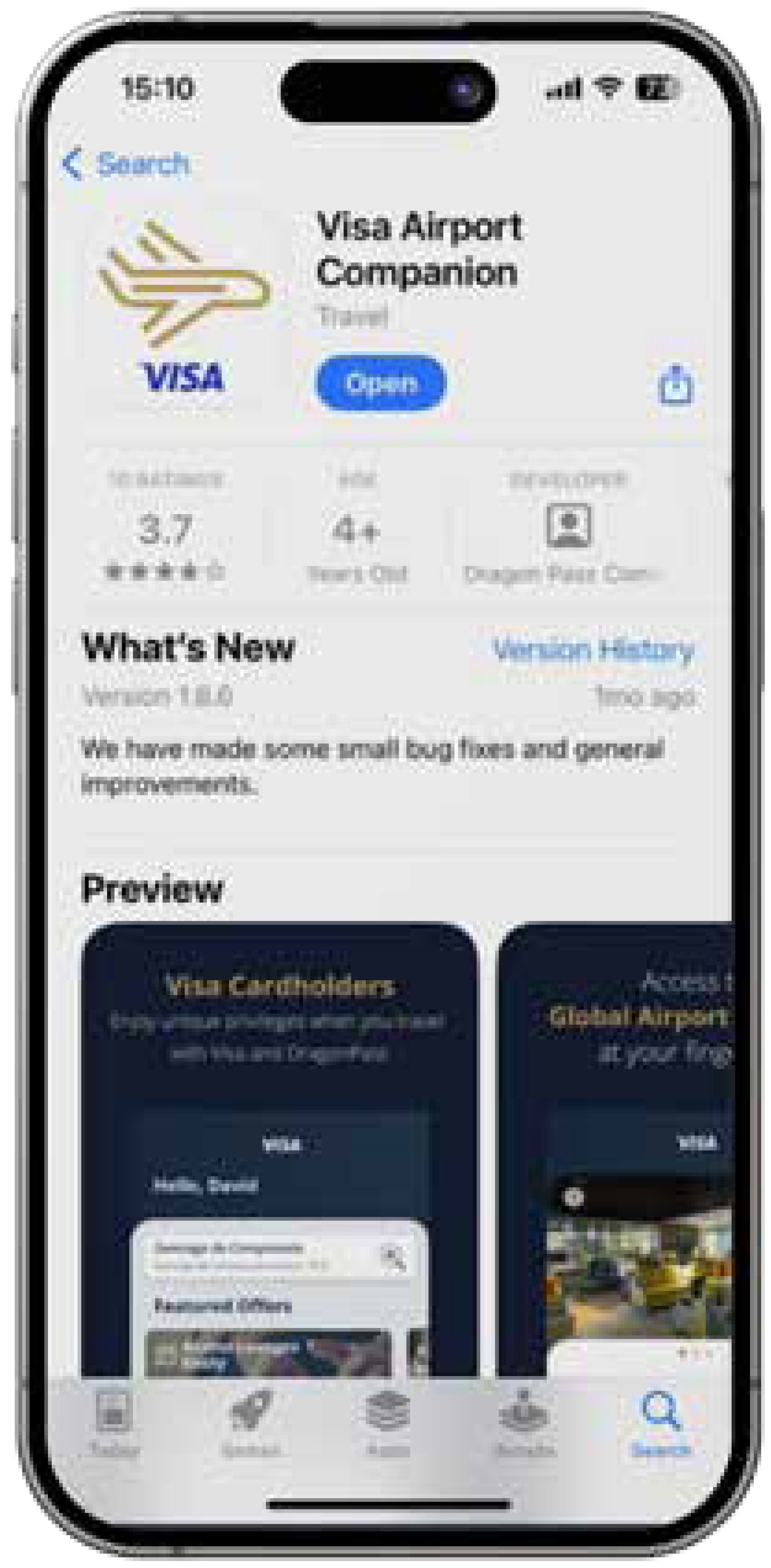 Visa Airport Companion App