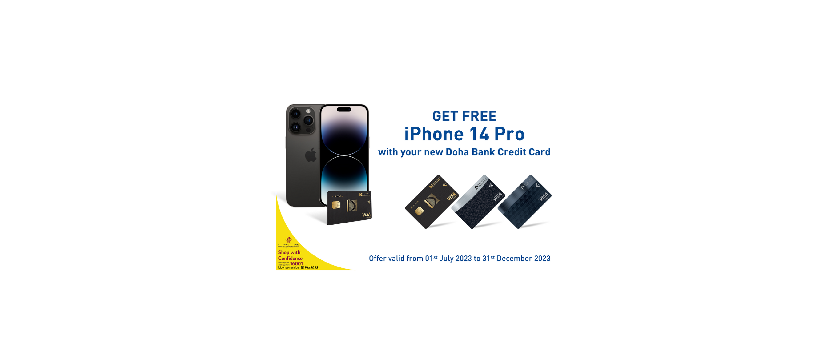 Free iPhone 14 Pro with your new Doha Bank Credit Card